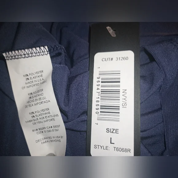 New Tatiana B. Elegant Blue Pearl & Rhinestone Embezzled Sleeveless Top - Picture 6 of 6